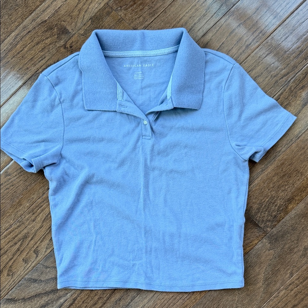 American Eagle Cropped Polo Shirt